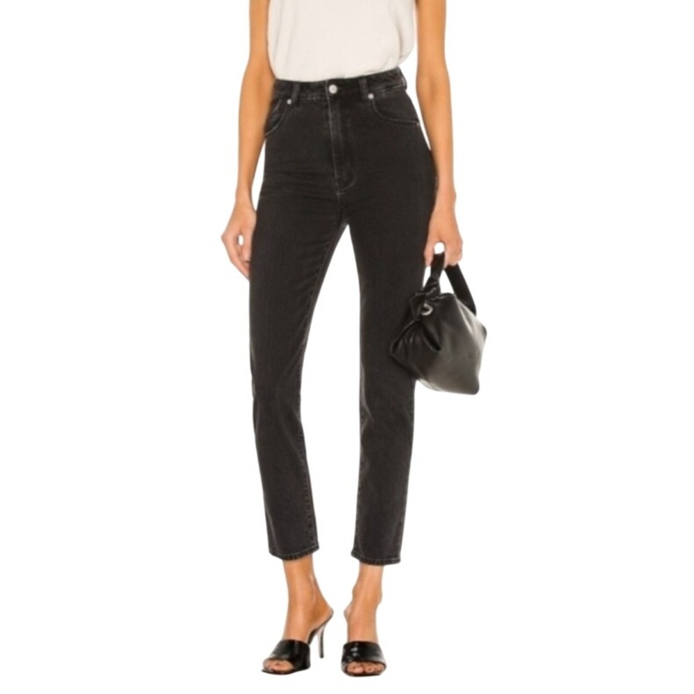 ROLLAS Dusters High Rise Slim Jeans in Jet Black. Size 27